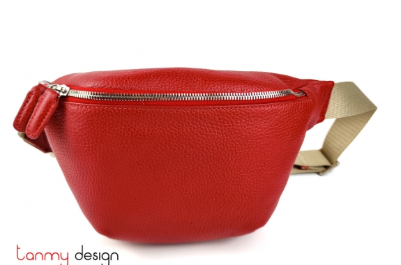 Red leather bag 